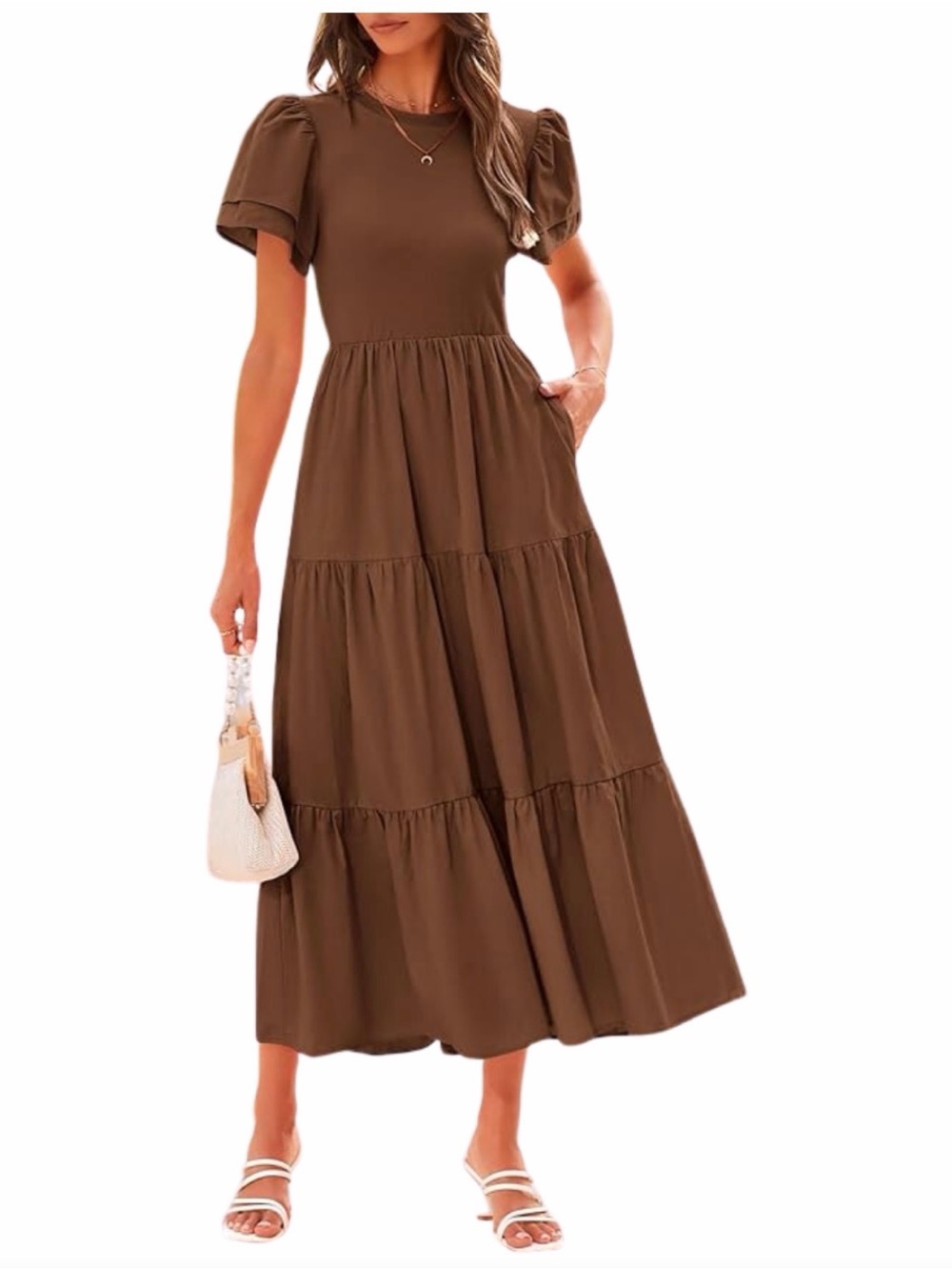 Milk Maid Maxi Dress Sz XL Crew Neck Cottage Peasant Prairie Rodeo Granny BTFBM
